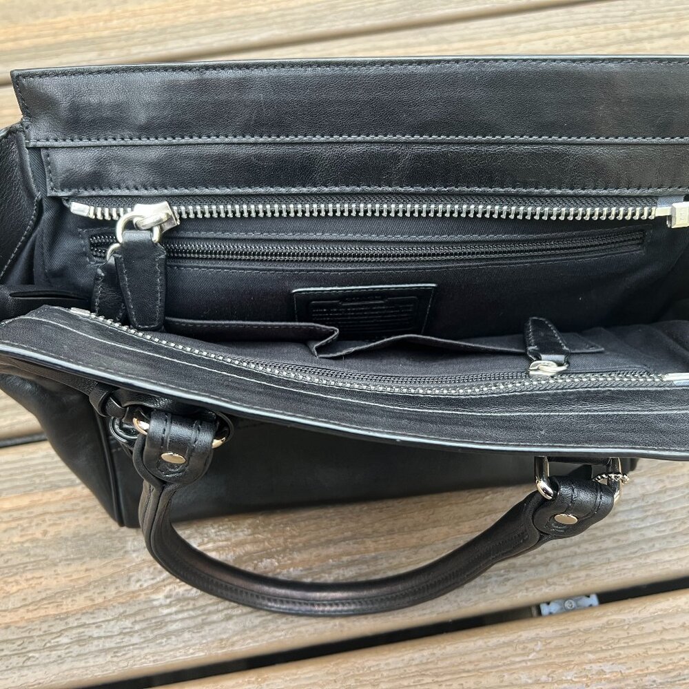 Coach Legacy Candace Black Genuine Leather Tote Purse Bag - Picture 7 of 12